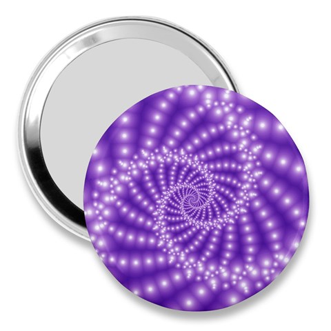 Glossy Purple  Beaded Spiral Fractal 3  Handbag Mirror from ArtsNow.com Front