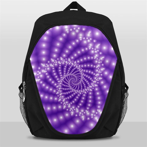 Glossy Purple  Beaded Spiral Fractal Backpack Bag from ArtsNow.com Front