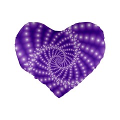 Glossy Purple  Beaded Spiral Fractal Standard 16  Premium Heart Shape Cushion  from ArtsNow.com Back