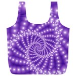 Glossy Purple  Beaded Spiral Fractal Full Print Recycle Bag (XL)