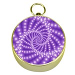 Glossy Purple  Beaded Spiral Fractal Gold Compass