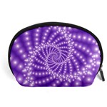 Glossy Purple  Beaded Spiral Fractal Accessory Pouch (Large)