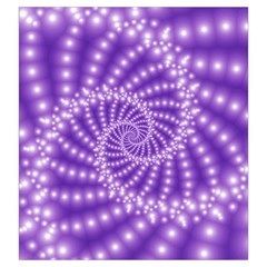 Glossy Purple  Beaded Spiral Fractal Drawstring Pouch (Large) from ArtsNow.com Front