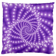 Glossy Purple  Beaded Spiral Fractal Standard Flano Cushion Case (Two Sides) from ArtsNow.com Back