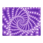 Glossy Purple  Beaded Spiral Fractal Double Sided Flano Blanket (Mini)