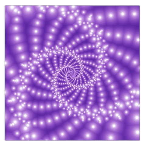 Glossy Purple  Beaded Spiral Fractal Large Satin Scarf (Square) from ArtsNow.com Front