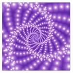 Glossy Purple  Beaded Spiral Fractal Large Satin Scarf (Square)