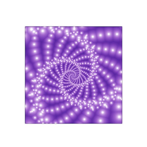 Glossy Purple  Beaded Spiral Fractal Satin Bandana Scarf from ArtsNow.com Front