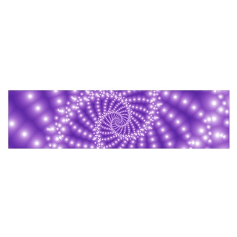 Glossy Purple  Beaded Spiral Fractal Satin Scarf (Oblong) from ArtsNow.com Front