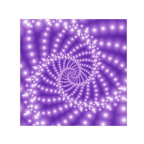 Glossy Purple  Beaded Spiral Fractal Small Satin Scarf (Square) from ArtsNow.com Front