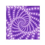 Glossy Purple  Beaded Spiral Fractal Small Satin Scarf (Square)