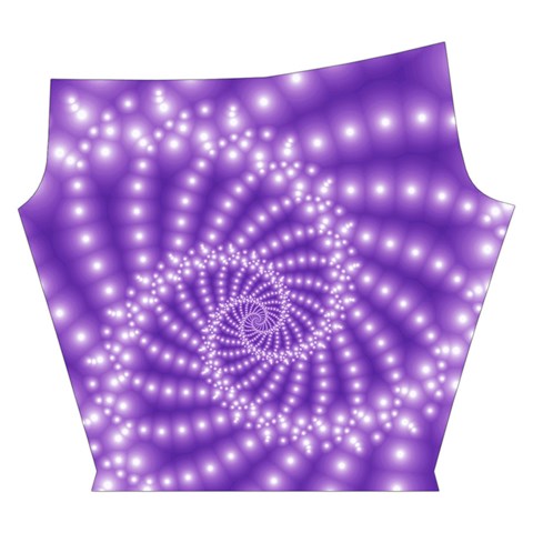 Glossy Purple  Beaded Spiral Fractal Yoga Cropped Leggings from ArtsNow.com Left