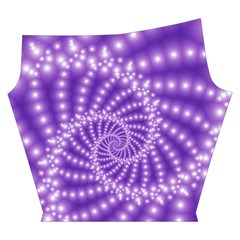 Glossy Purple  Beaded Spiral Fractal Yoga Cropped Leggings from ArtsNow.com Left