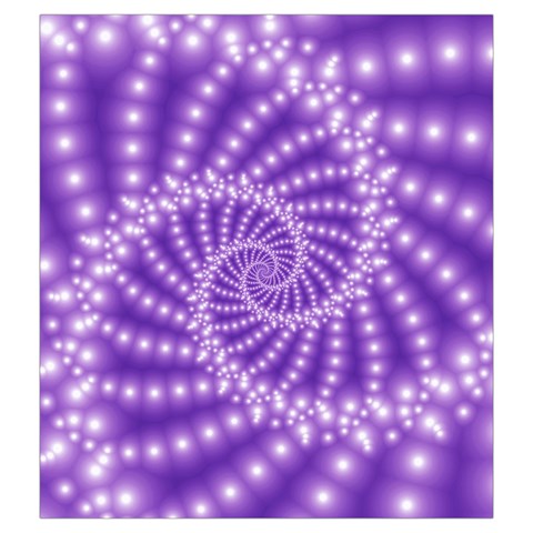 Glossy Purple  Beaded Spiral Fractal Drawstring Pouch (XXL) from ArtsNow.com Front