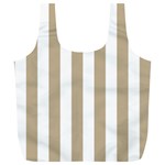 Vertical Stripes - White and Khaki Brown Full Print Recycle Bag (XL)