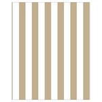 Vertical Stripes - White and Khaki Brown Drawstring Bag (Small)