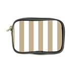 Vertical Stripes - White and Khaki Brown Coin Purse