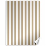 Vertical Stripes - White and Khaki Brown Canvas 18  x 24 