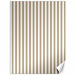 Vertical Stripes - White and Khaki Brown Canvas 36  x 48 