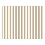 Vertical Stripes - White and Khaki Brown Double Sided Flano Blanket (Large)