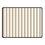 Vertical Stripes - White and Khaki Brown Fleece Blanket (Small) (One Side)