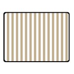 Vertical Stripes - White and Khaki Brown Double Sided Fleece Blanket (Small) (Two Sides)