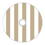 Vertical Stripes - White and Khaki Brown CD Wall Clock