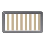 Vertical Stripes - White and Khaki Brown Memory Card Reader (Mini)