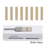 Vertical Stripes - White and Khaki Brown Memory Card Reader (Stick)