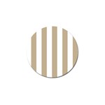 Vertical Stripes - White and Khaki Brown Golf Ball Marker