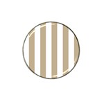 Vertical Stripes - White and Khaki Brown Hat Clip Ball Marker