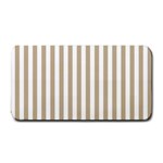 Vertical Stripes - White and Khaki Brown Medium Bar Mat