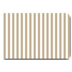 Vertical Stripes - White and Khaki Brown Large Doormat