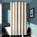 Vertical Stripes - White and Khaki Brown Shower Curtain 36  x 72  (Stall)