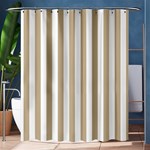 Vertical Stripes - White and Khaki Brown Shower Curtain 60  x 72  (Medium)