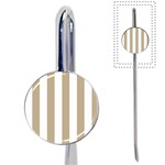 Vertical Stripes - White and Khaki Brown Book Mark