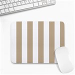 Vertical Stripes - White and Khaki Brown Small Mousepad