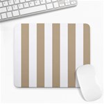 Vertical Stripes - White and Khaki Brown Large Mousepad