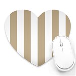 Vertical Stripes - White and Khaki Brown Heart Mousepad