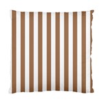 Vertical Stripes - White and French Beige Standard Cushion Case (Two Sides)