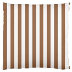 Vertical Stripes - White and French Beige Large Cushion Case (One Side)