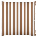 Vertical Stripes - White and French Beige Standard Flano Cushion Case (Two Sides)