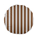 Vertical Stripes - White and French Beige Standard 15  Premium Round Cushion