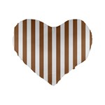 Vertical Stripes - White and French Beige Standard 16  Premium Heart Shape Cushion