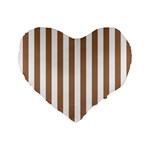 Vertical Stripes - White and French Beige Standard 16  Premium Flano Heart Shape Cushion