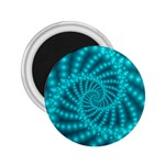 Glossy Pastel Blue Beaded Spiral Fractal 2.25  Magnet