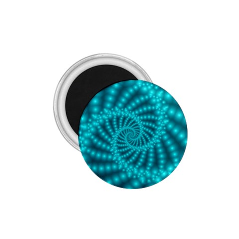 Glossy Pastel Blue Beaded Spiral Fractal 1.75  Magnet from ArtsNow.com Front