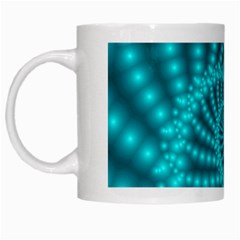 Glossy Pastel Blue Beaded Spiral Fractal White Mug from ArtsNow.com Left