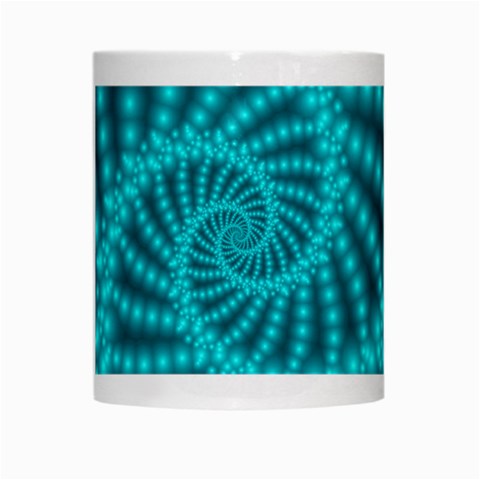 Glossy Pastel Blue Beaded Spiral Fractal White Mug from ArtsNow.com Center