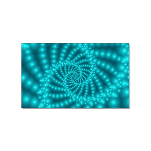 Glossy Pastel Blue Beaded Spiral Fractal Sticker (Rectangular) from ArtsNow.com Front